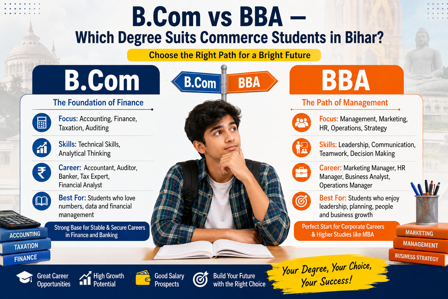 B.Com vs BBA — Which Degree Suits Commerce Students in Bihar